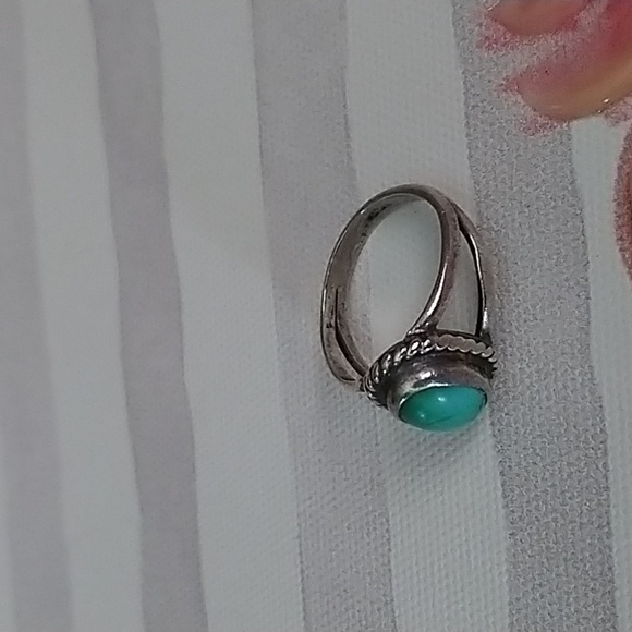 VTG Old Pawn Navajo Dainty Sterling & Turquoise - Picture 4 of 7